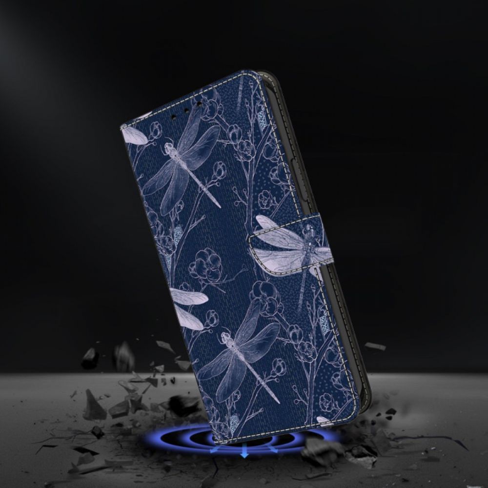 Leren Hoesje Voor Samsung Galaxy A17 4g / 5g Libellenpatroon