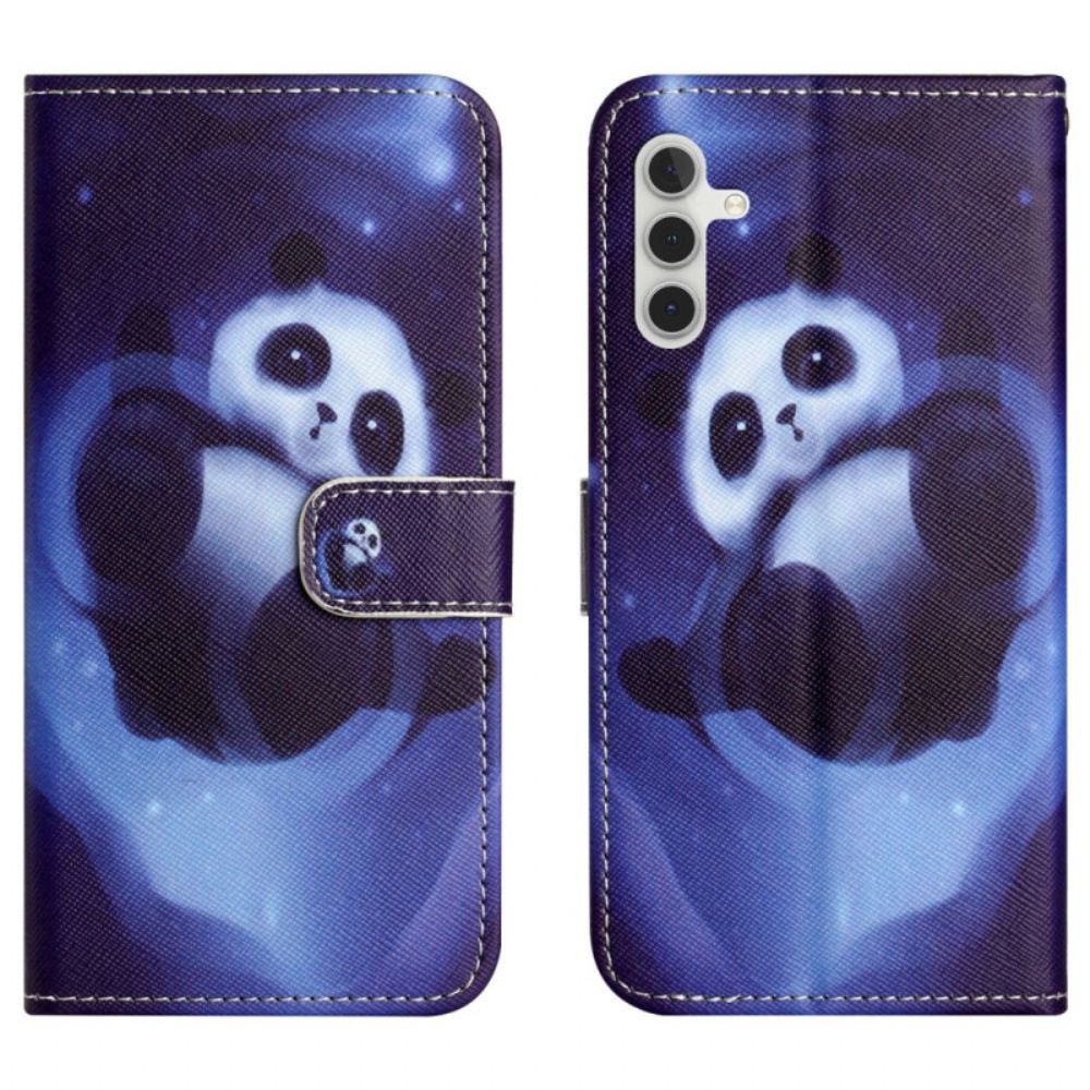 Leren Hoesje Voor Samsung Galaxy A17 4g / 5g Panda Space