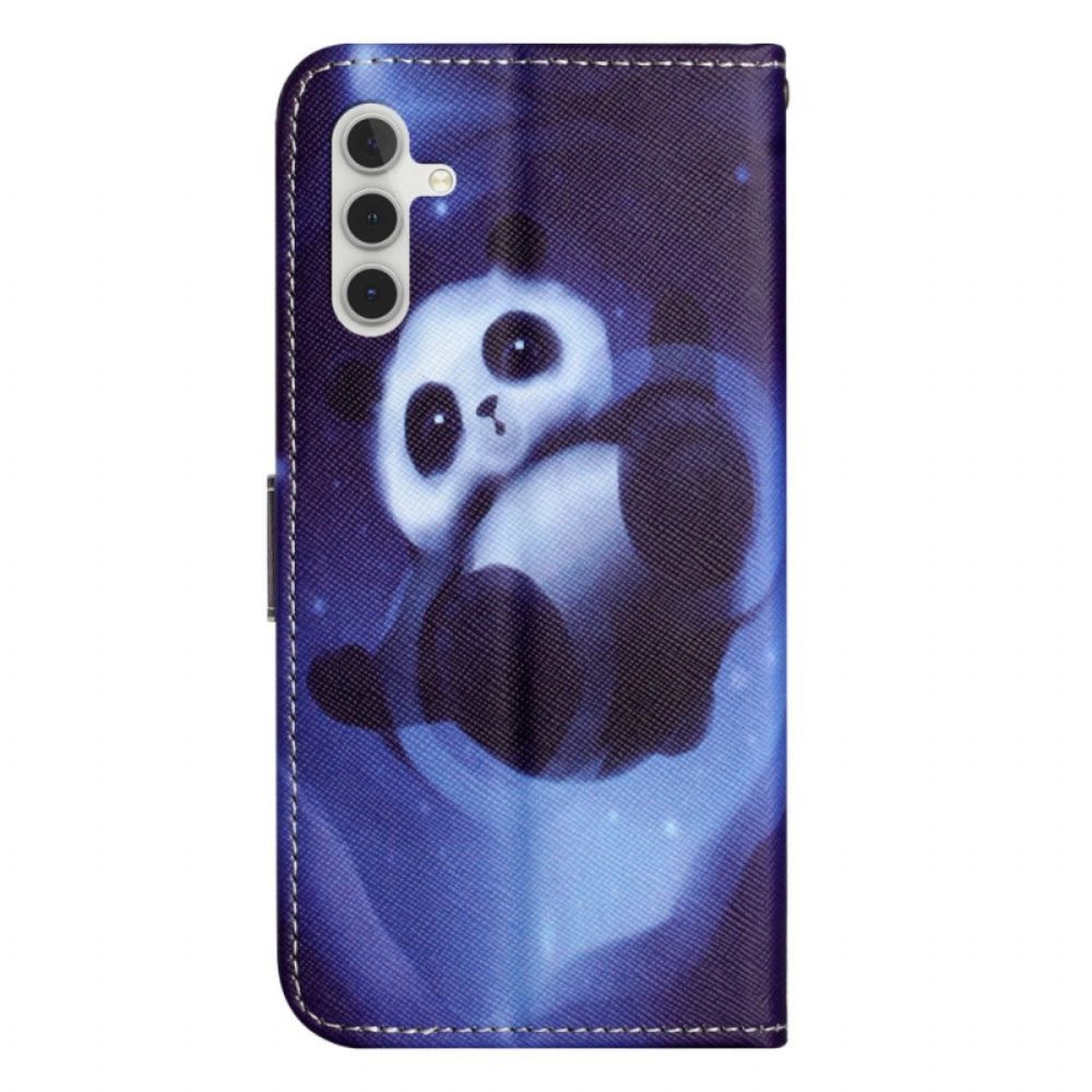 Leren Hoesje Voor Samsung Galaxy A17 4g / 5g Panda Space