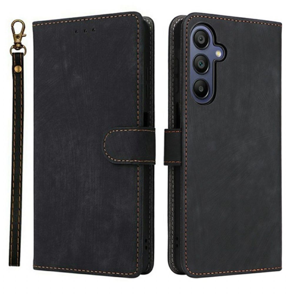 Leren Hoesje Voor Samsung Galaxy A17 4g / 5g Rfid-blokkerend Suède-effect