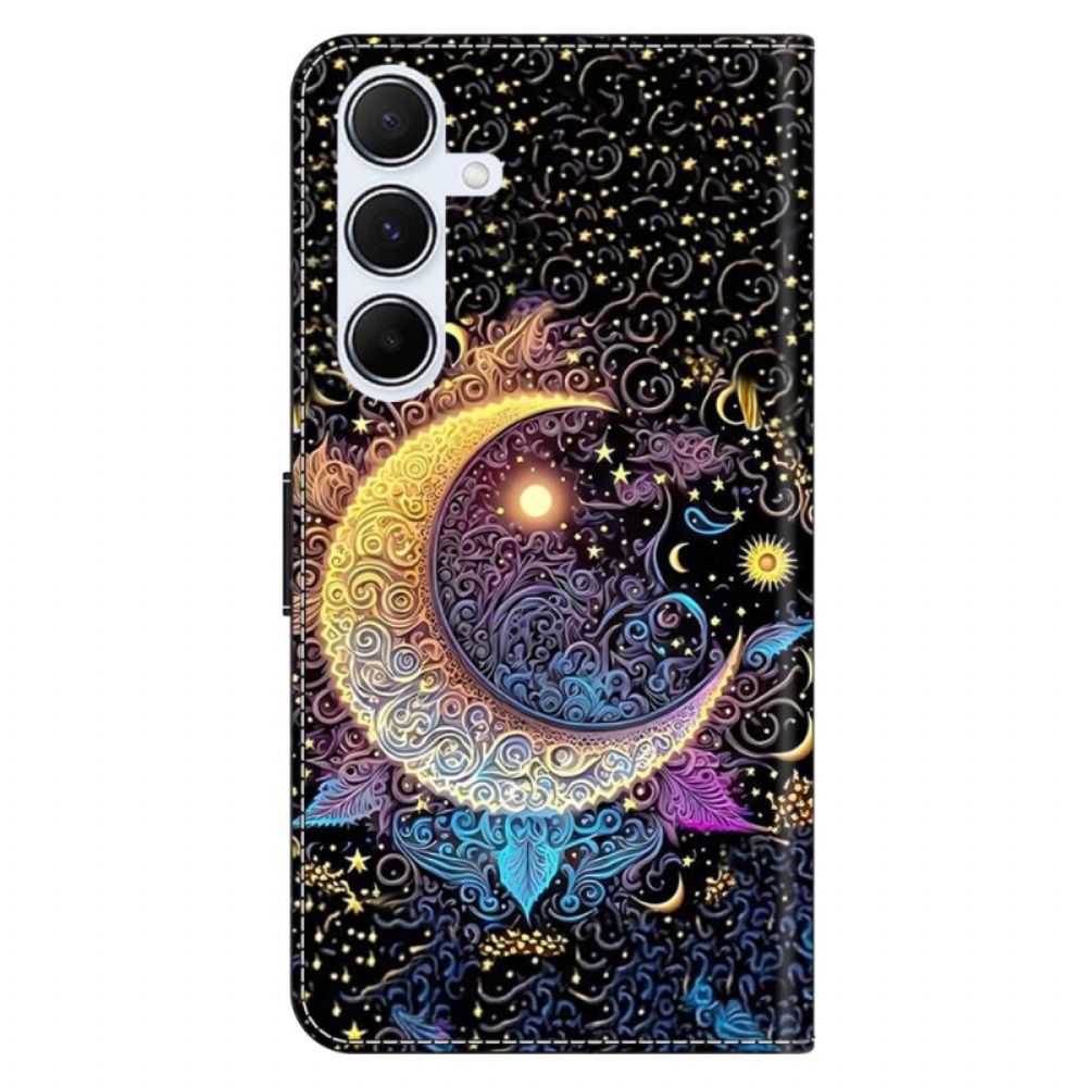 Leren Hoesje Voor Samsung Galaxy A17 4g / 5g Stralende Maan