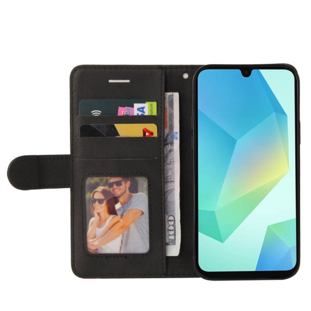 Leren Hoesje Voor Samsung Galaxy A17 4g / 5g Tweekleurig Rimpelpatroon