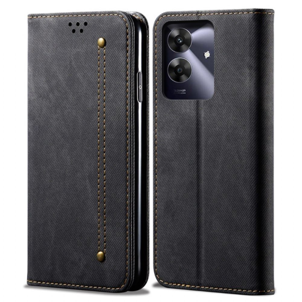 Folio-hoesje Realme Note 60 Denimstof Bescherming Hoesje