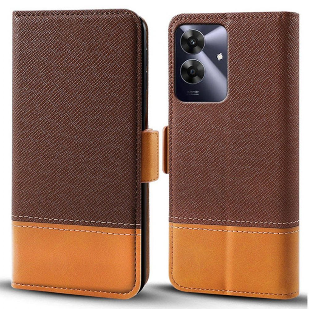 Folio-hoesje Realme Note 60 Telefoonhoesje Tweekleurig