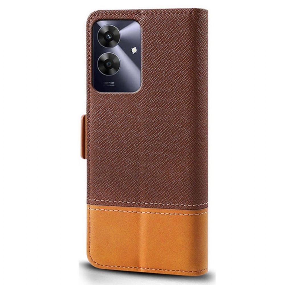 Folio-hoesje Realme Note 60 Telefoonhoesje Tweekleurig