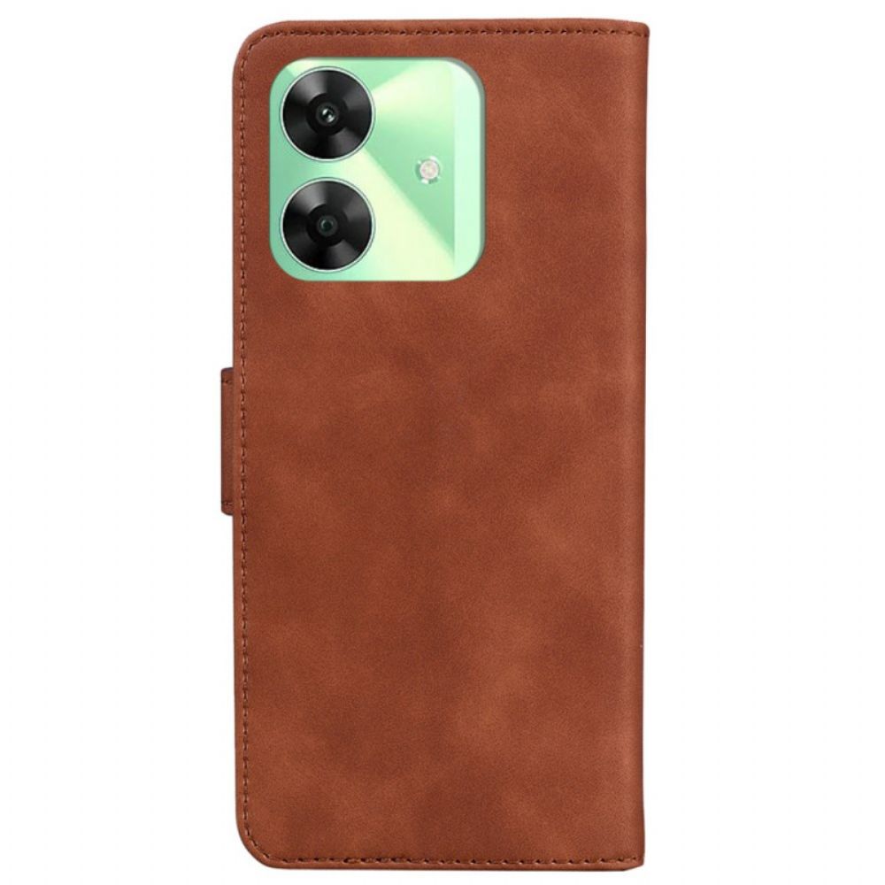 Leren Hoesje Realme Note 60 Suède-effect Bescherming Hoesje