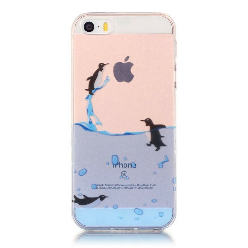 Hoesje voor iPhone SE / 5 / 5S Naadloos Pinguïnspel