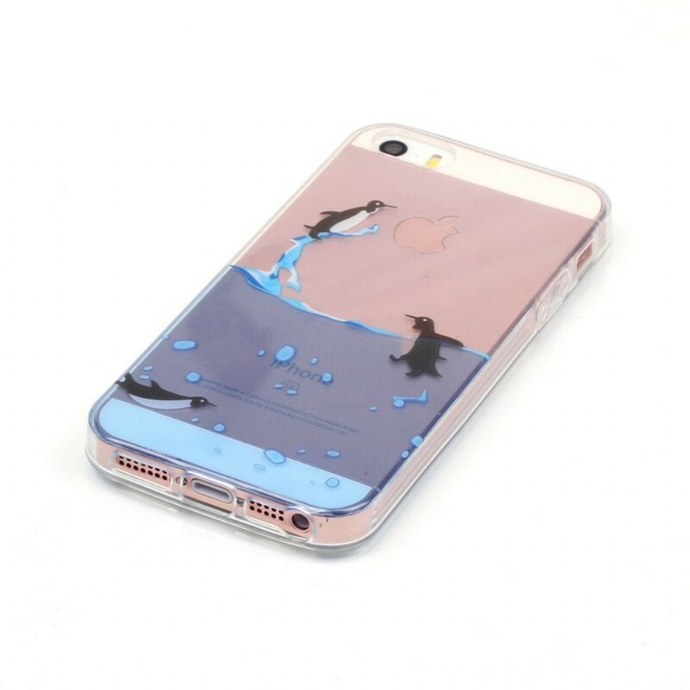 Hoesje voor iPhone SE / 5 / 5S Naadloos Pinguïnspel