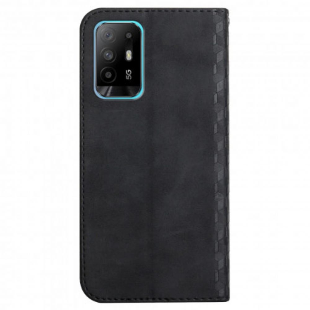 Bescherming Hoesje voor Oppo A94 5G Folio-hoesje Kubieke Stijl Skin-touch