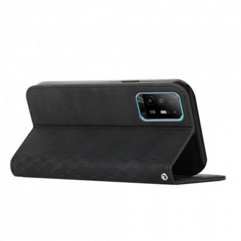 Bescherming Hoesje voor Oppo A94 5G Folio-hoesje Kubieke Stijl Skin-touch
