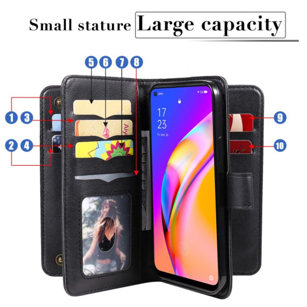 Flip Case voor Oppo A94 5G Kunstleer Kaarthouder