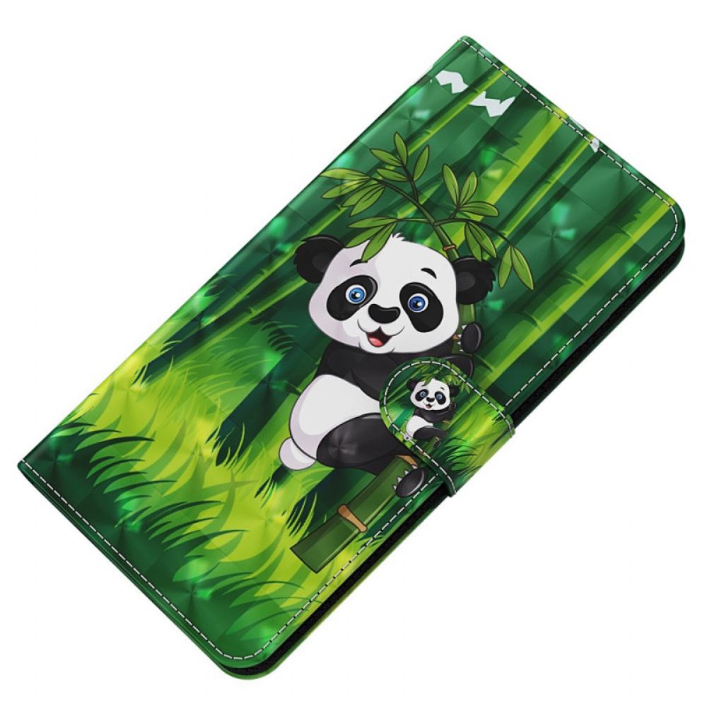 Flip Case voor Oppo A94 5G Panda Met Koord