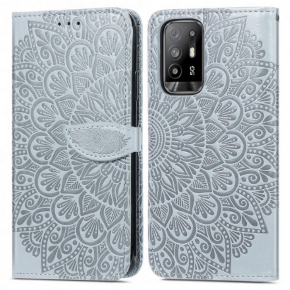 Flip Case voor Oppo A94 5G Tribale Bladeren