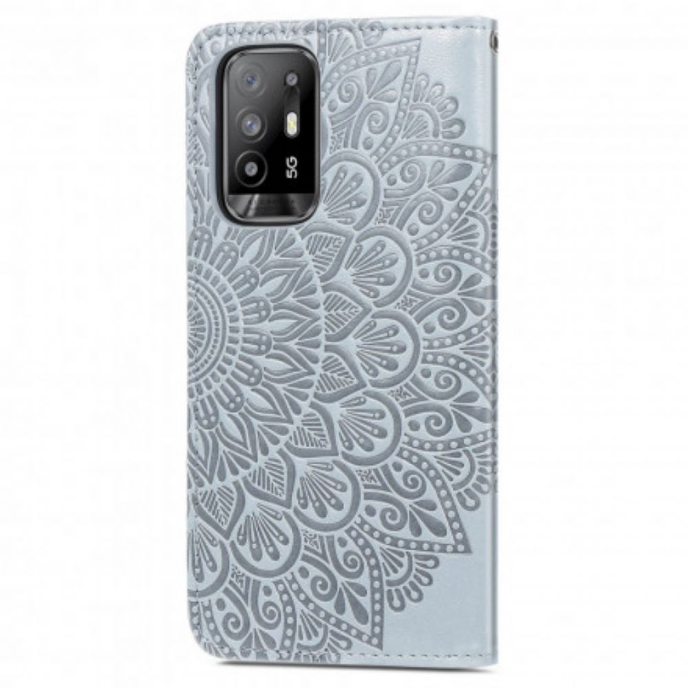 Flip Case voor Oppo A94 5G Tribale Bladeren