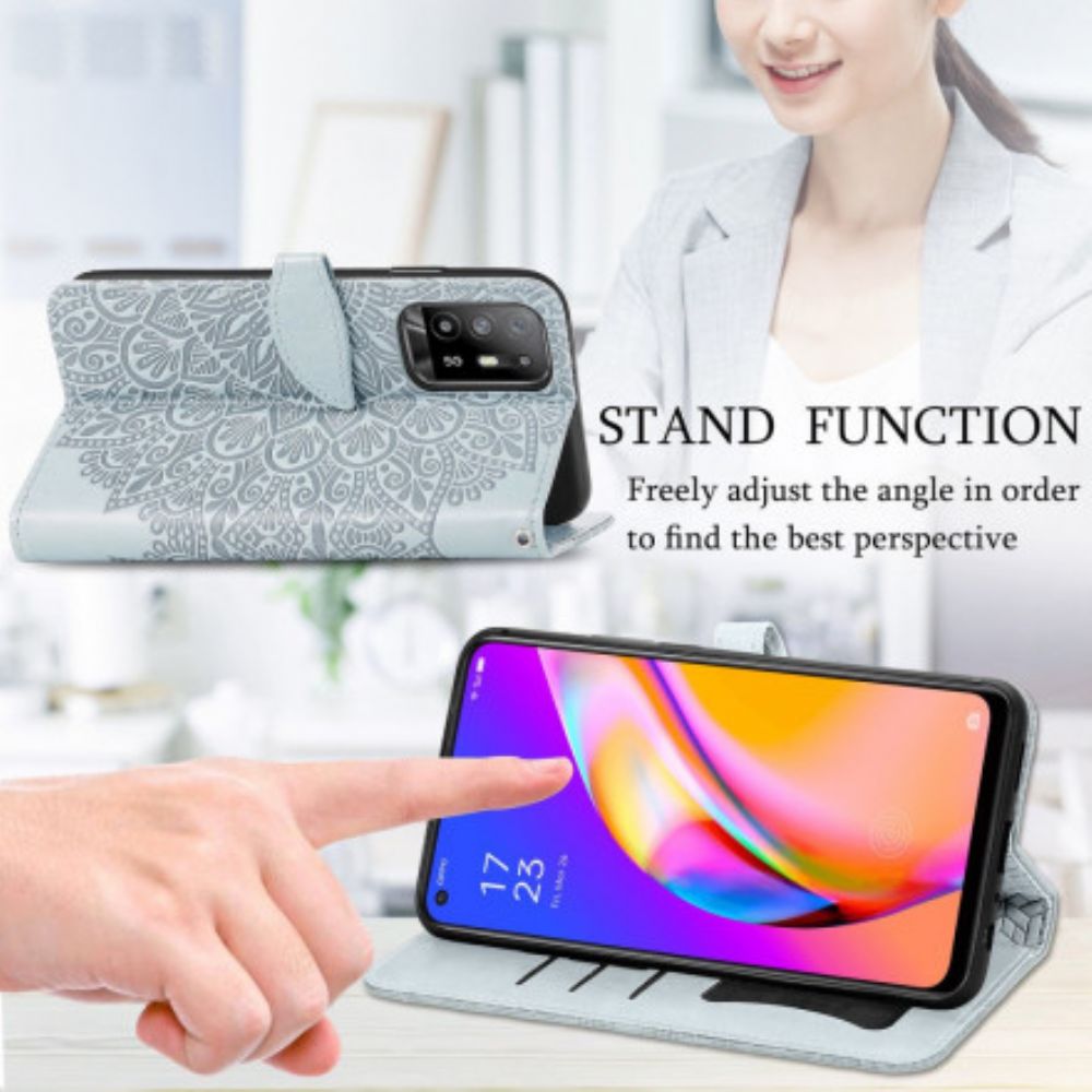 Flip Case voor Oppo A94 5G Tribale Bladeren