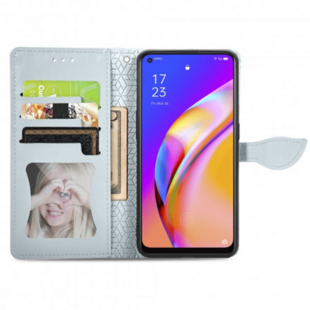 Flip Case voor Oppo A94 5G Tribale Bladeren