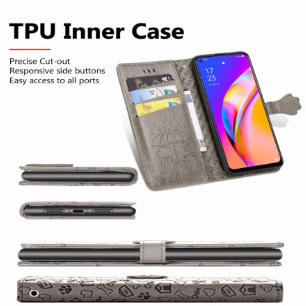 Folio-hoesje voor Oppo A94 5G Geanimeerde Dieren