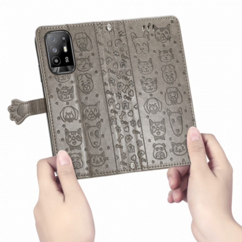 Folio-hoesje voor Oppo A94 5G Geanimeerde Dieren