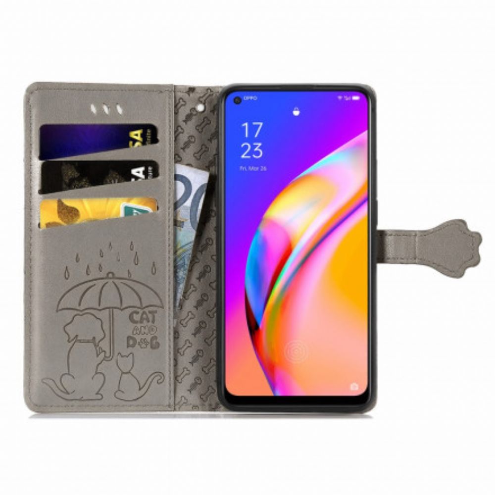 Folio-hoesje voor Oppo A94 5G Geanimeerde Dieren