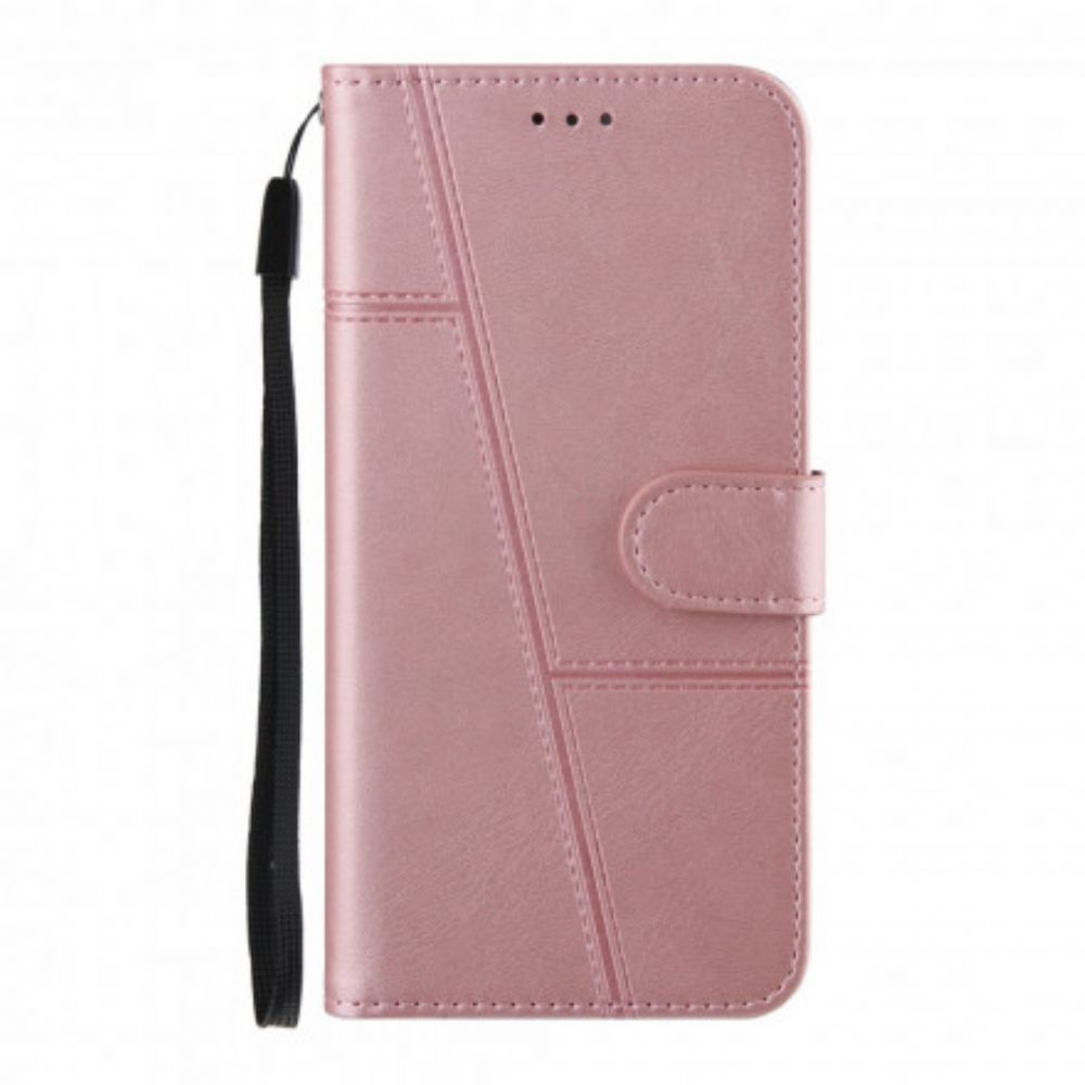 Folio-hoesje voor Oppo A94 5G Met Ketting Geo Kunstleren Band