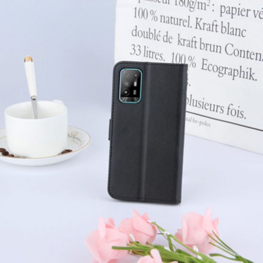 Folio-hoesje voor Oppo A94 5G Met Ketting Geo Kunstleren Band