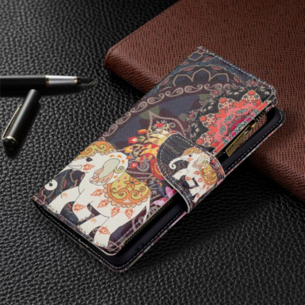 Folio-hoesje voor Oppo A94 5G Olifantenzak Met Rits