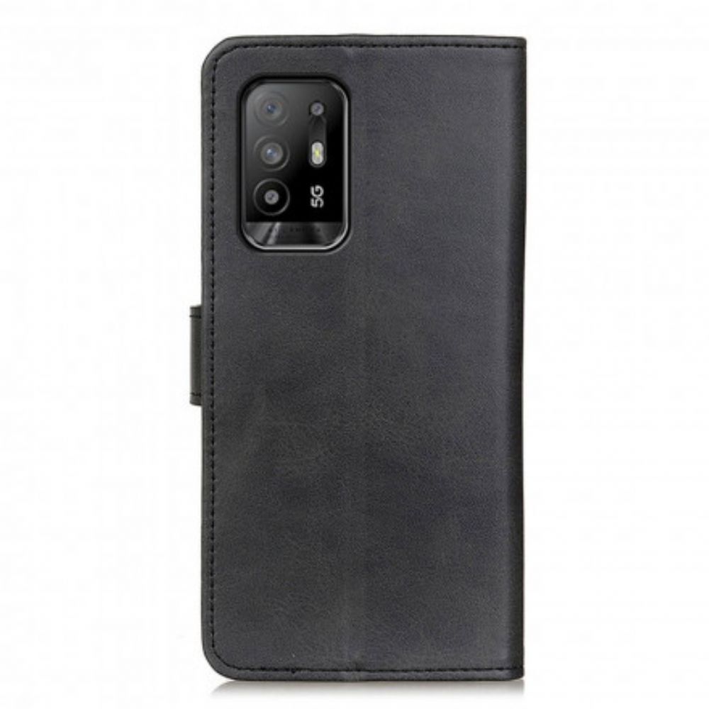 Folio-hoesje voor Oppo A94 5G Retro Mat Leereffect