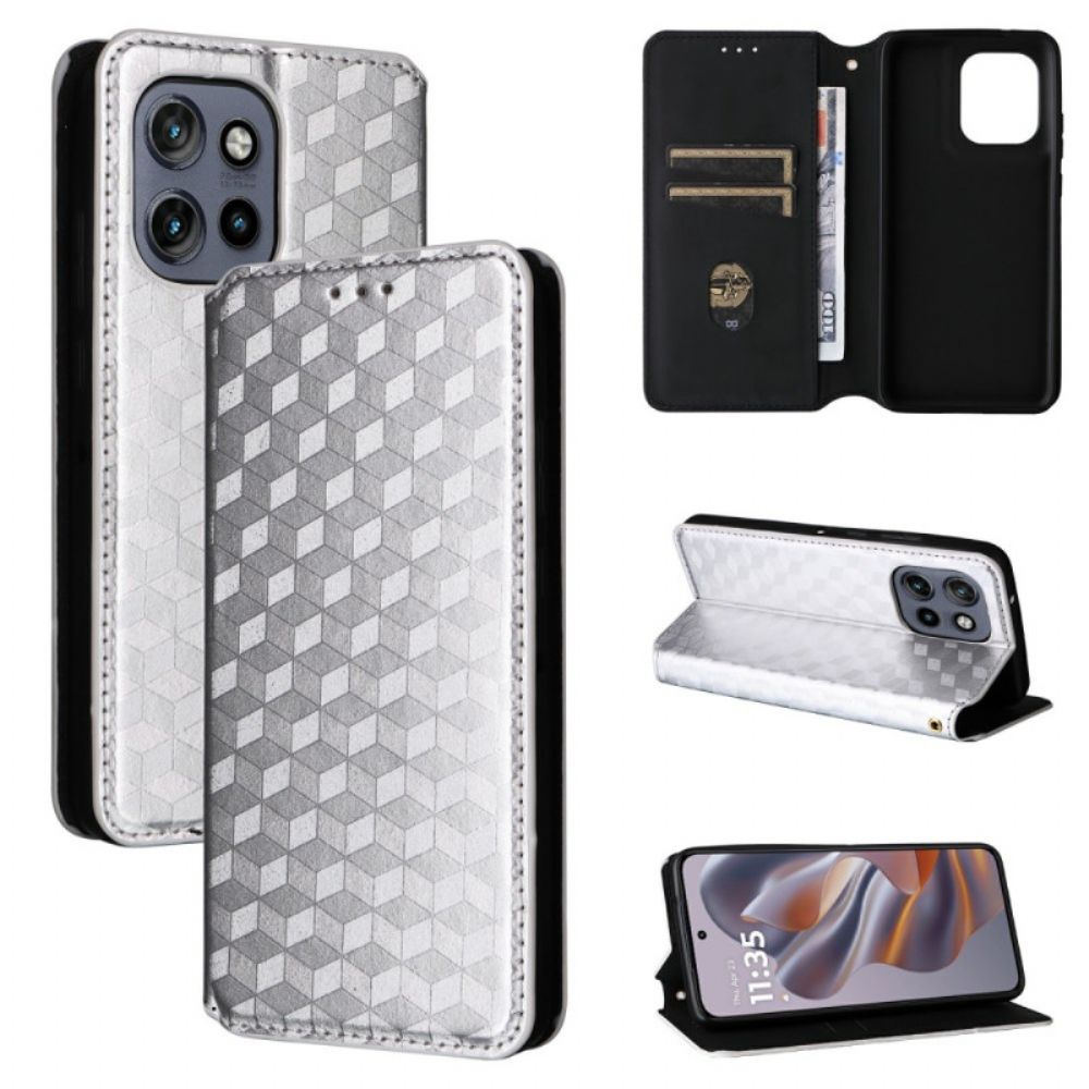 Folio-hoesje Motorola Edge 50 Neo 3d-kubussen Bescherming Hoesje