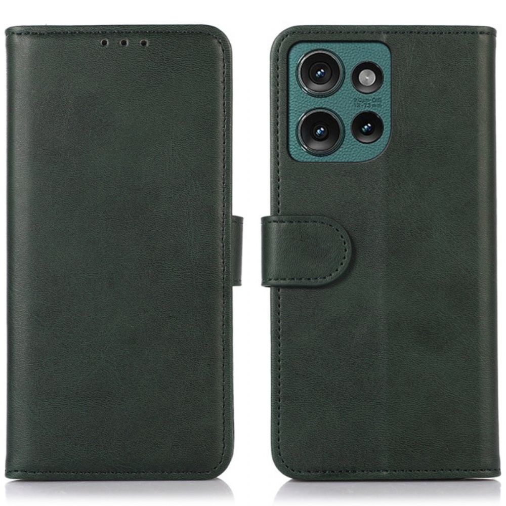 Folio-hoesje Motorola Edge 50 Neo Telefoonhoesje Ledereffect