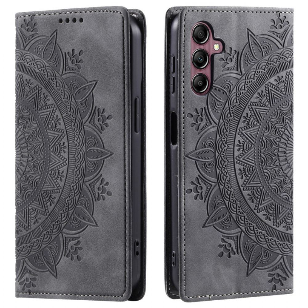 Folio-hoesje Samsung Galaxy S24 Fe Mandala Suède-effect Bescherming Hoesje