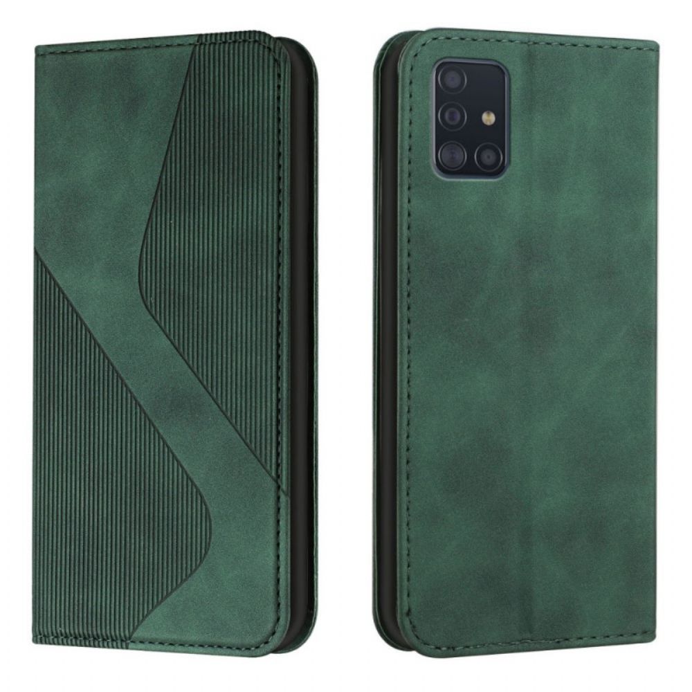 Bescherming Hoesje voor Samsung Galaxy A71 5G Folio-hoesje S-design Lederen Stijl