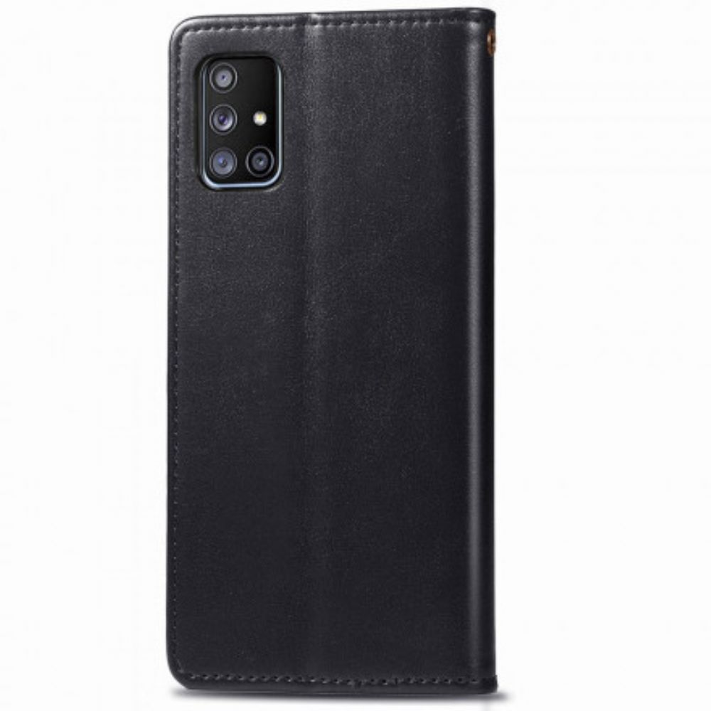 Folio-hoesje voor Samsung Galaxy A71 5G Faux Leder En Vintage Sluiting