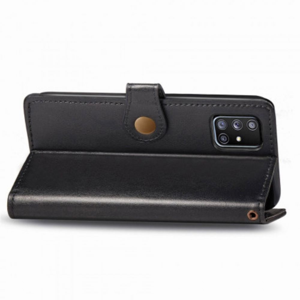 Folio-hoesje voor Samsung Galaxy A71 5G Faux Leder En Vintage Sluiting