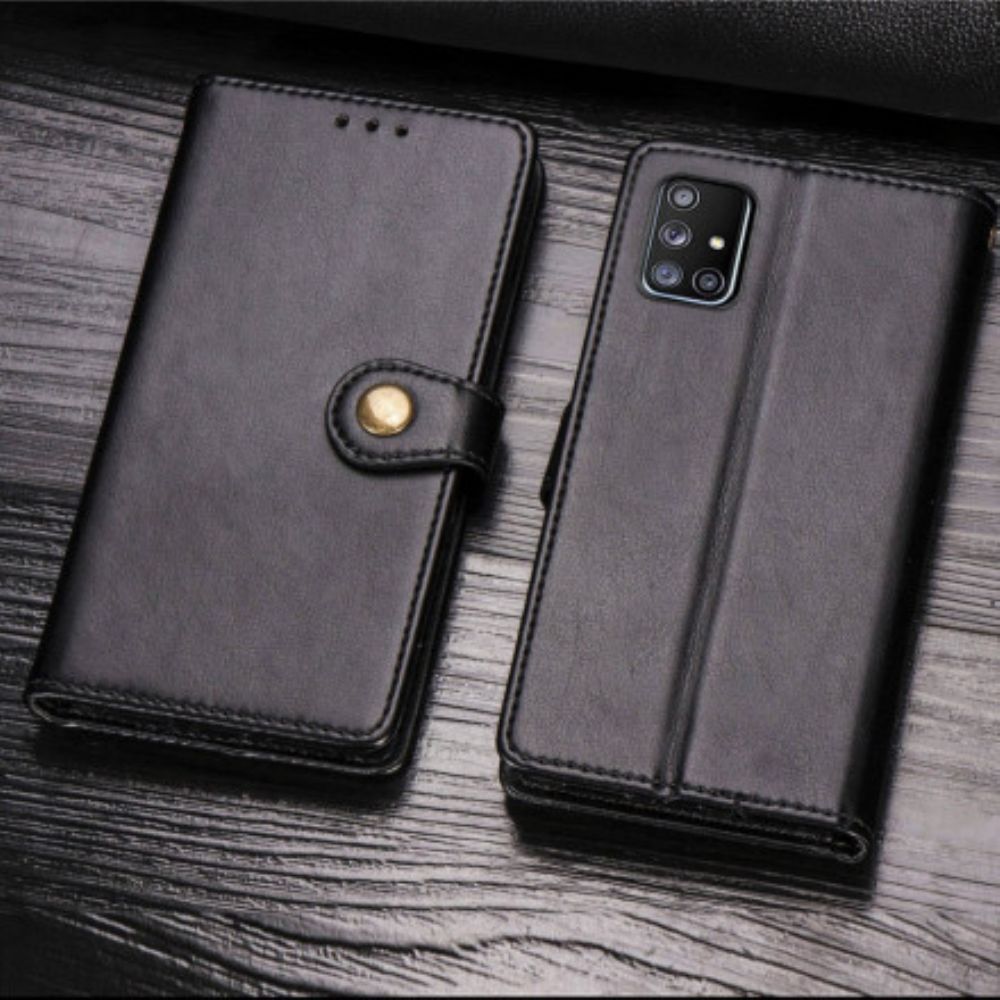 Folio-hoesje voor Samsung Galaxy A71 5G Faux Leder En Vintage Sluiting