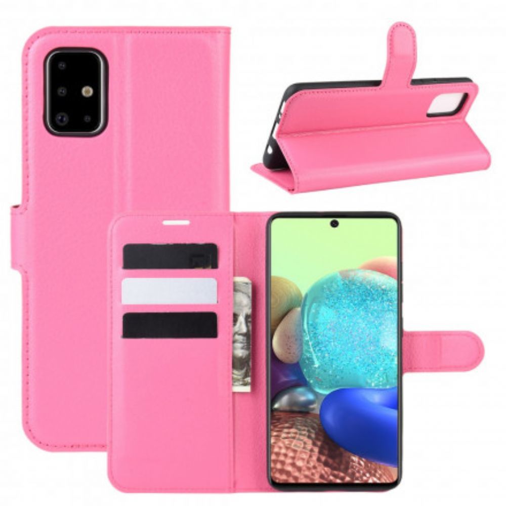 Folio-hoesje voor Samsung Galaxy A71 5G Klassiek Litchi-leereffect
