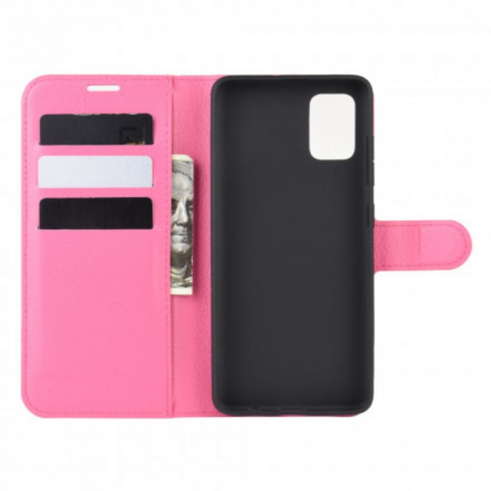 Folio-hoesje voor Samsung Galaxy A71 5G Klassiek Litchi-leereffect