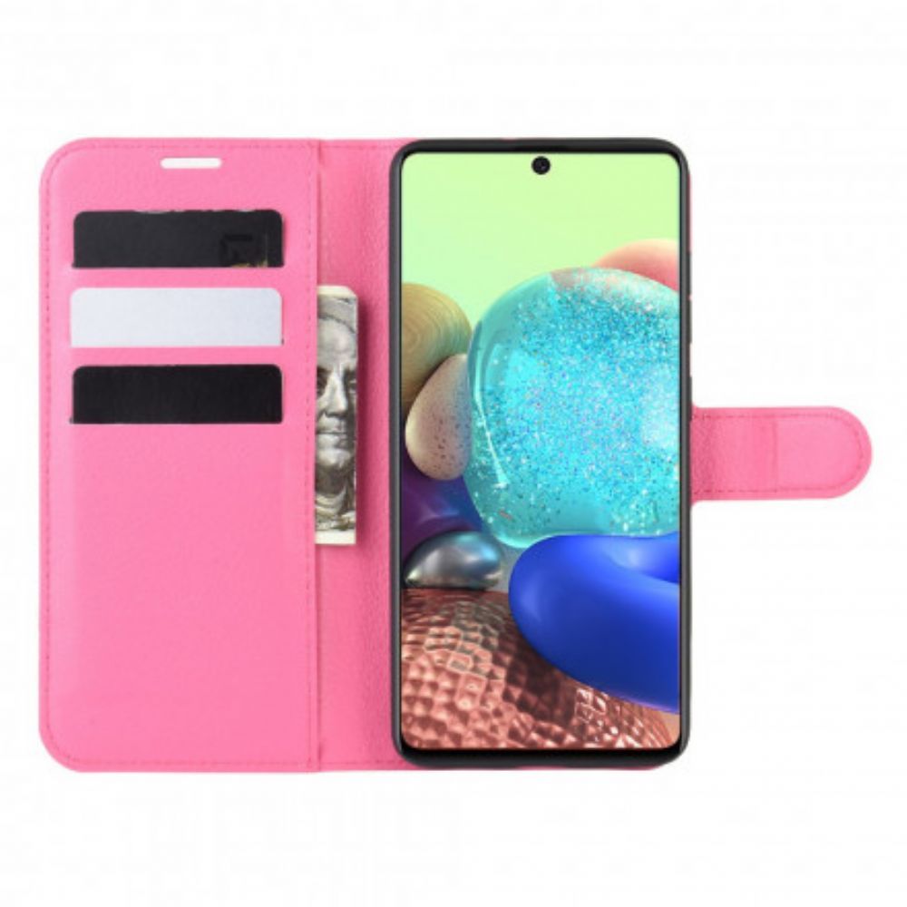 Folio-hoesje voor Samsung Galaxy A71 5G Klassiek Litchi-leereffect
