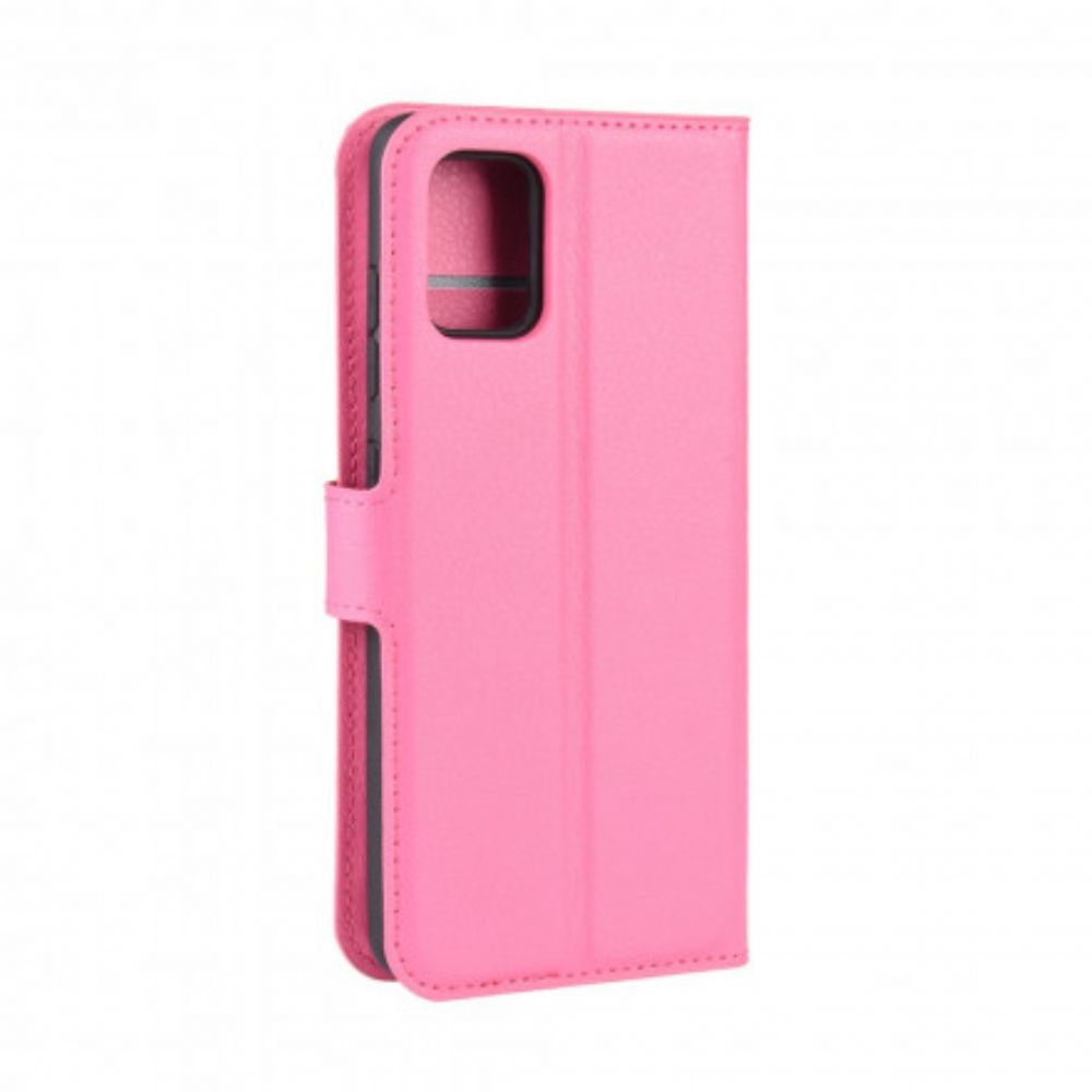 Folio-hoesje voor Samsung Galaxy A71 5G Klassiek Litchi-leereffect