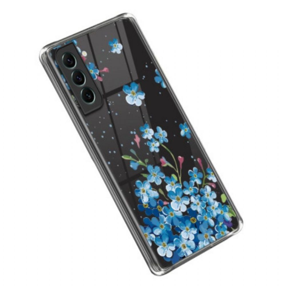 Hoesje voor Samsung Galaxy S23 Plus 5G Blauwe Bloemen