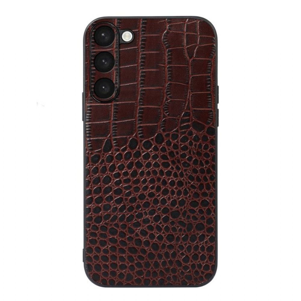Hoesje voor Samsung Galaxy S23 Plus 5G Echt Leer In Krokodilstijl