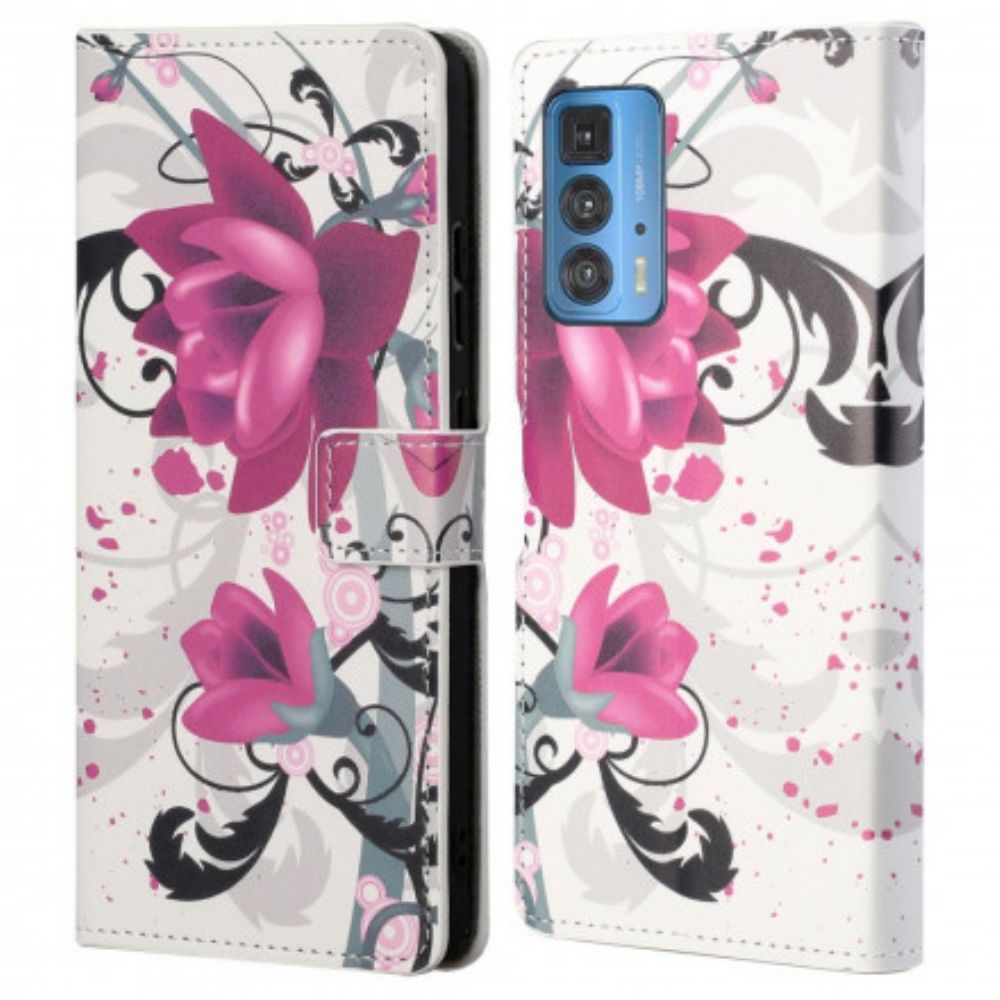 Folio-hoesje voor Motorola Edge 20 Pro Tropische Bloemen