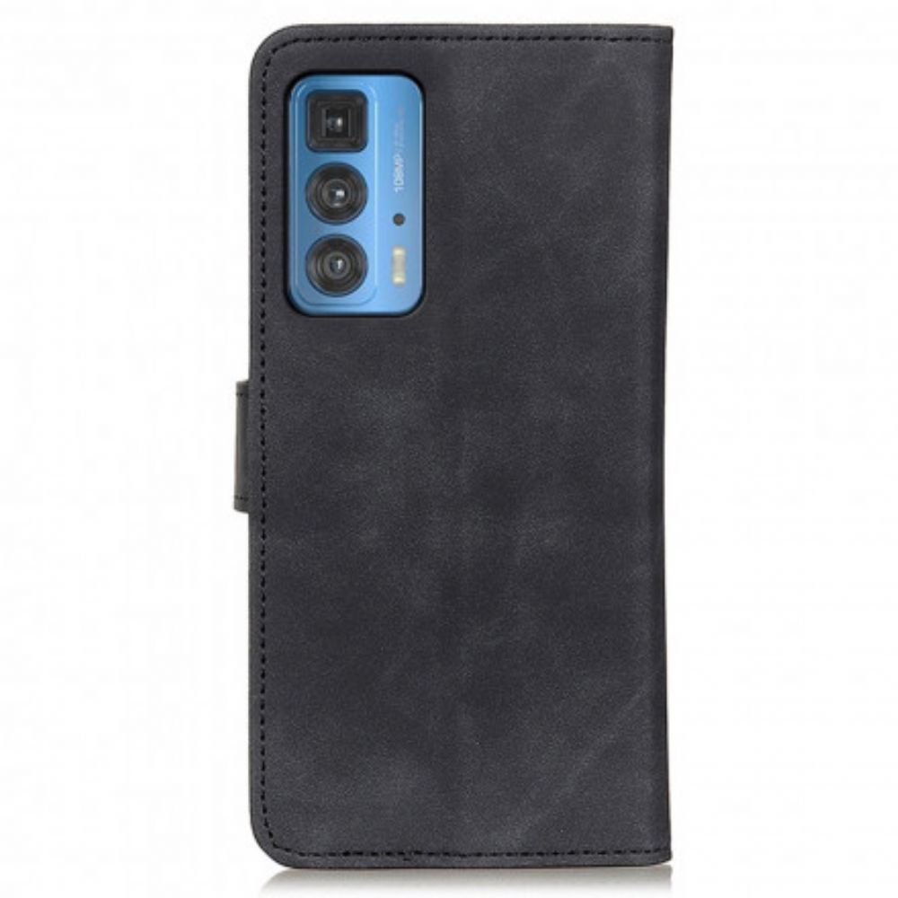 Folio-hoesje voor Motorola Edge 20 Pro Vintage Leereffect Khazneh