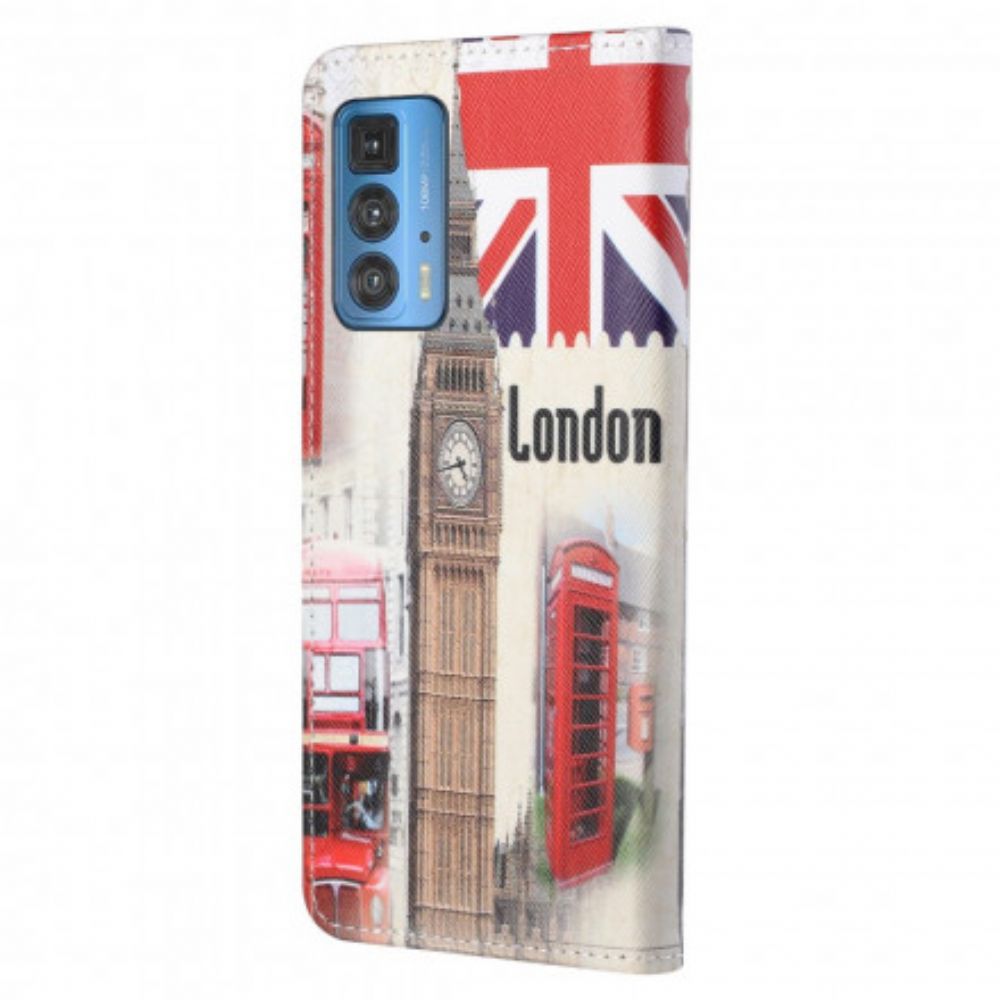 Leren Hoesje voor Motorola Edge 20 Pro Londen Leven