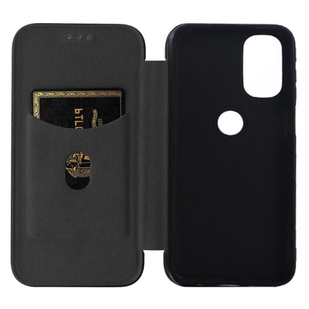 Bescherming Hoesje voor Moto G71 5G Folio-hoesje Gekleurde Carbon Silicone