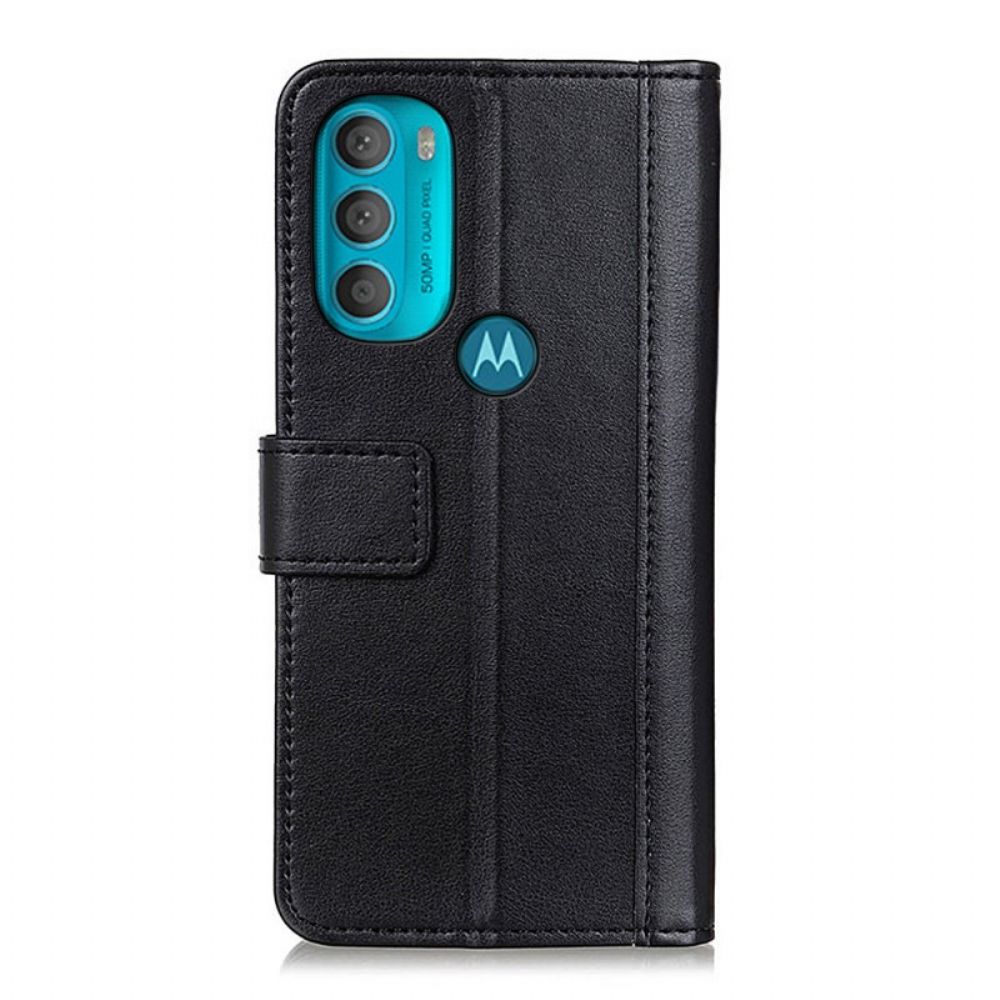 Flip Case voor Moto G71 5G Gekleurde Versie Met Leereffect