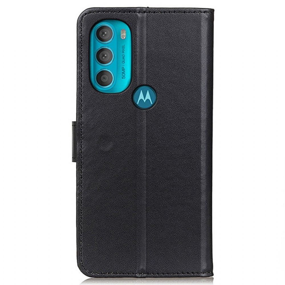 Folio-hoesje voor Moto G71 5G Eenvoudig Kunstleer