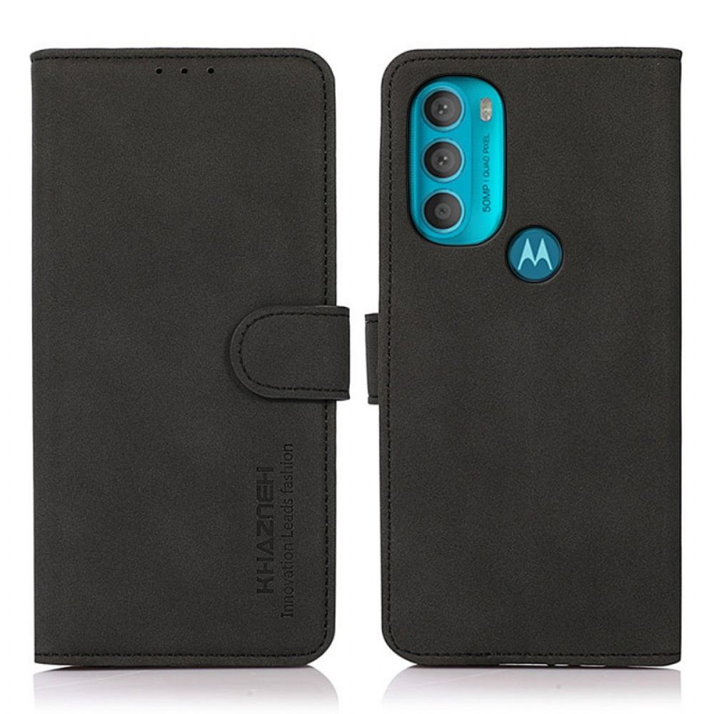 Folio-hoesje voor Moto G71 5G Khazneh Mode Leereffect