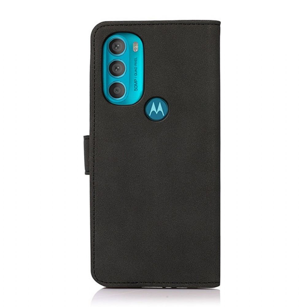 Folio-hoesje voor Moto G71 5G Khazneh Mode Leereffect