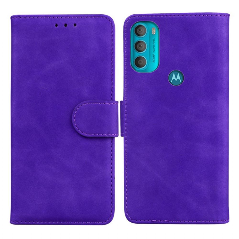 Folio-hoesje voor Moto G71 5G Zwart Leereffect