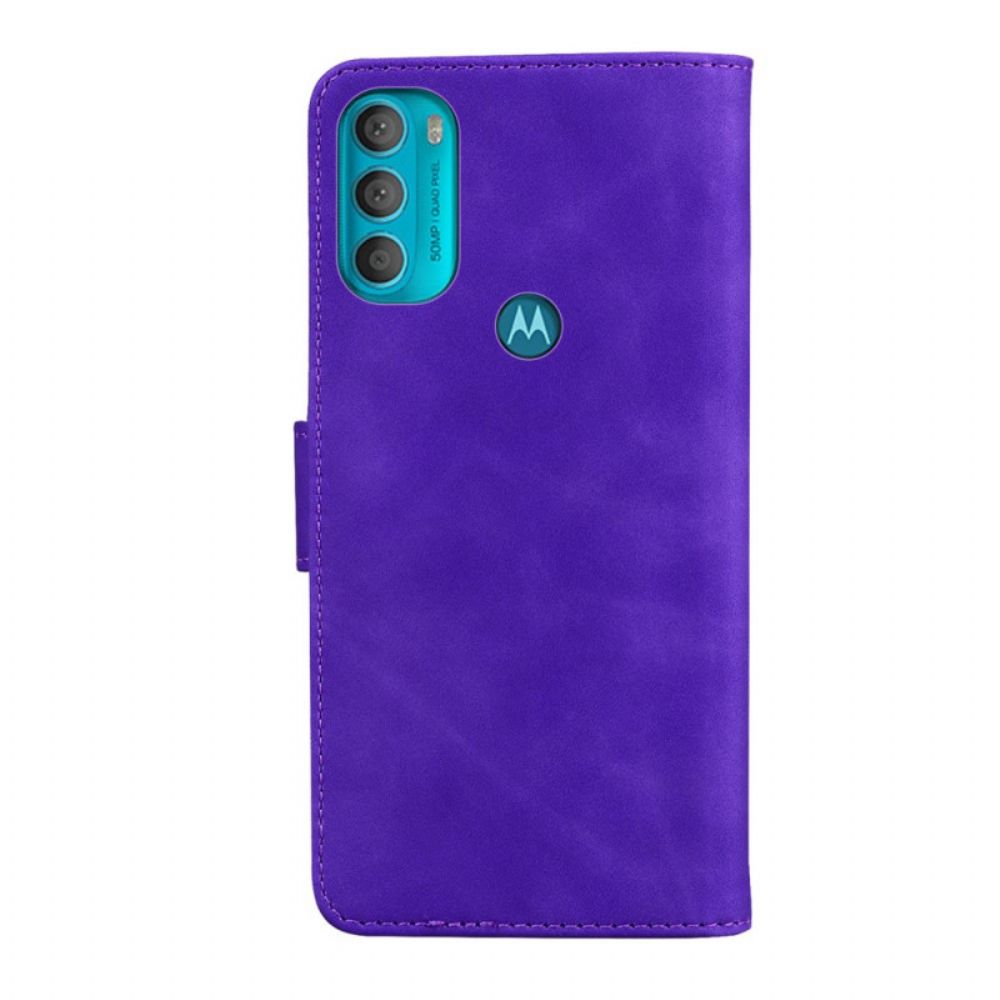 Folio-hoesje voor Moto G71 5G Zwart Leereffect